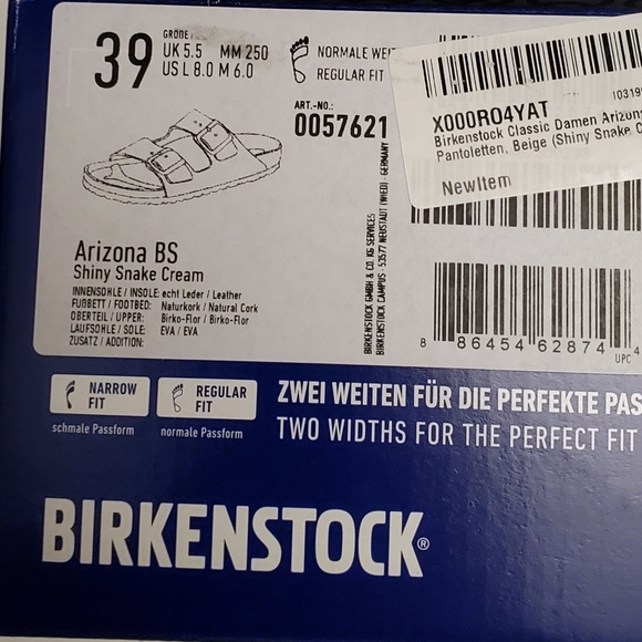 Birkenstock Arizona Shiny Snake Cream Sandals - Picture 6 of 6